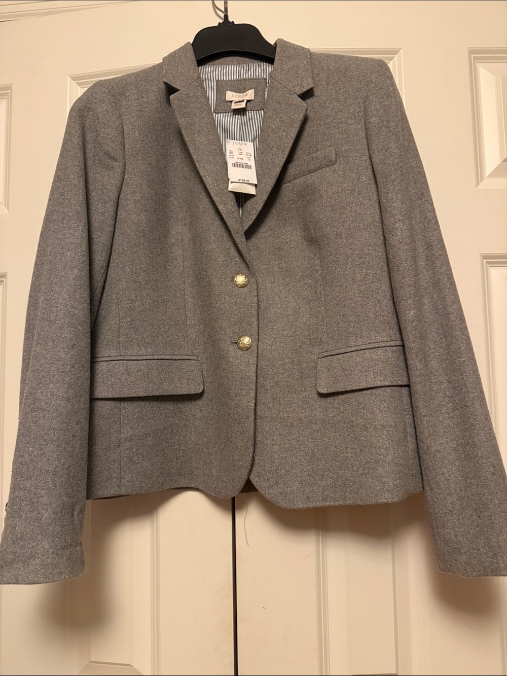 J. Crew Gray Tailored Notch Collar Blazer